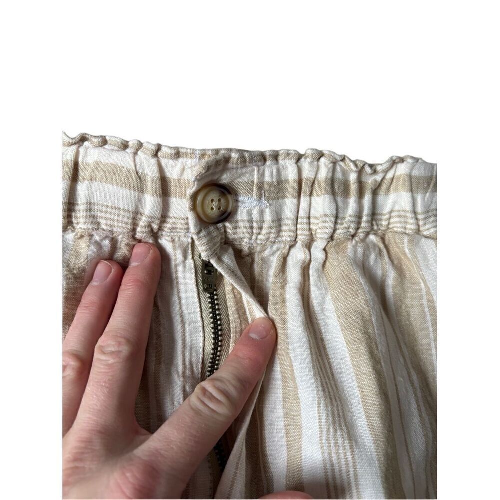 Faherty Monterey Linen Pants Natural Bombay Stripe size L - Picture 10 of 13